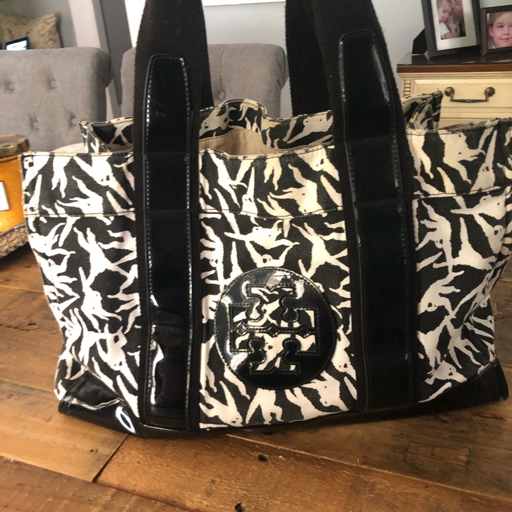 Tory Burch canvas “playful monkeys”  tote bag